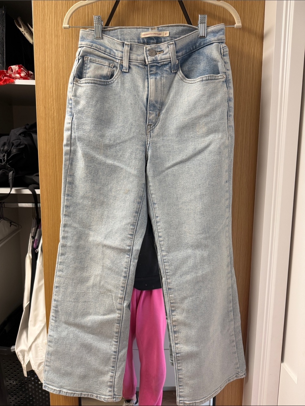 Levi's Light Blue High-Rise Wide Leg croppe flare Jeans